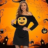 FORMIZON Mujeres Halloween Esqueleto Vestido, Vestido de Esqueleto Negro Divertido, Disfraz Esqueleto Mujer con Realce la Figura, Disfraz de Esqueleto de Halloween Carnaval para Mujer (L, B)