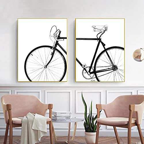 Peinture murale VTT vintage impression sur toile nordique 70x100cm haute qualité