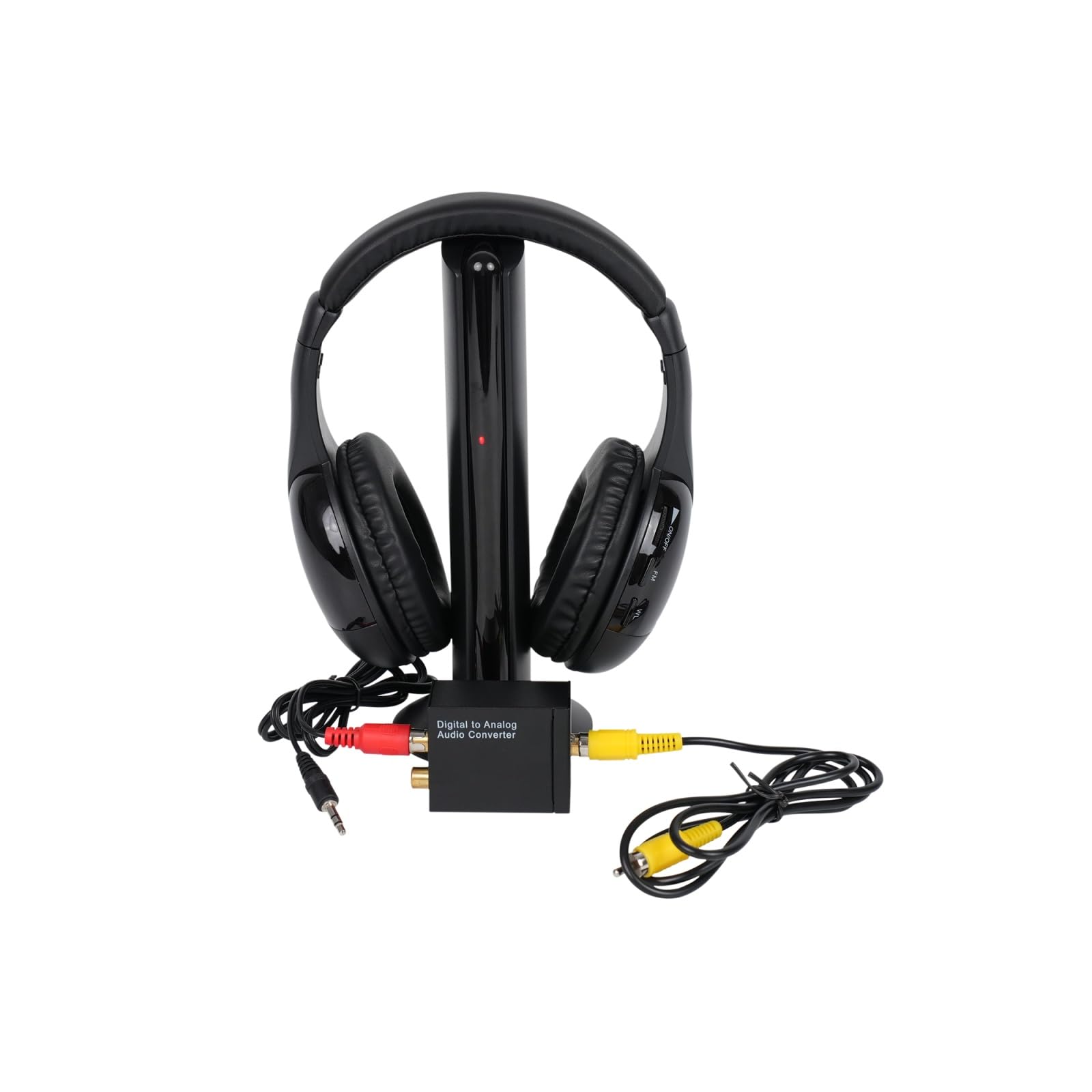 Cuffie TV senza fili, radio FM e monitor, cuffie senza fili con decodificatore digitale, cuffie over-ear per adulti e anziani, compatibili con computer TV
