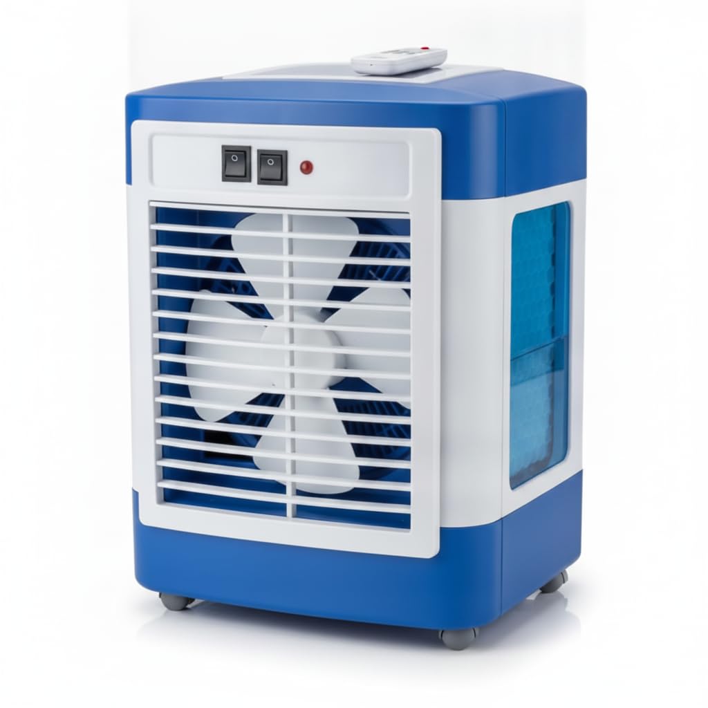 Drumstone 5 𝒀𝒆𝒂𝒓𝒔 𝑾𝒂𝒓𝒓𝒂𝒏𝒕𝒚 Drumstone Desert Air Cooler with Large Water Tank, Honeycomb Cooling Pads, Remote Control & Portable Wheels, Energy Efficient Evaporative-image-5