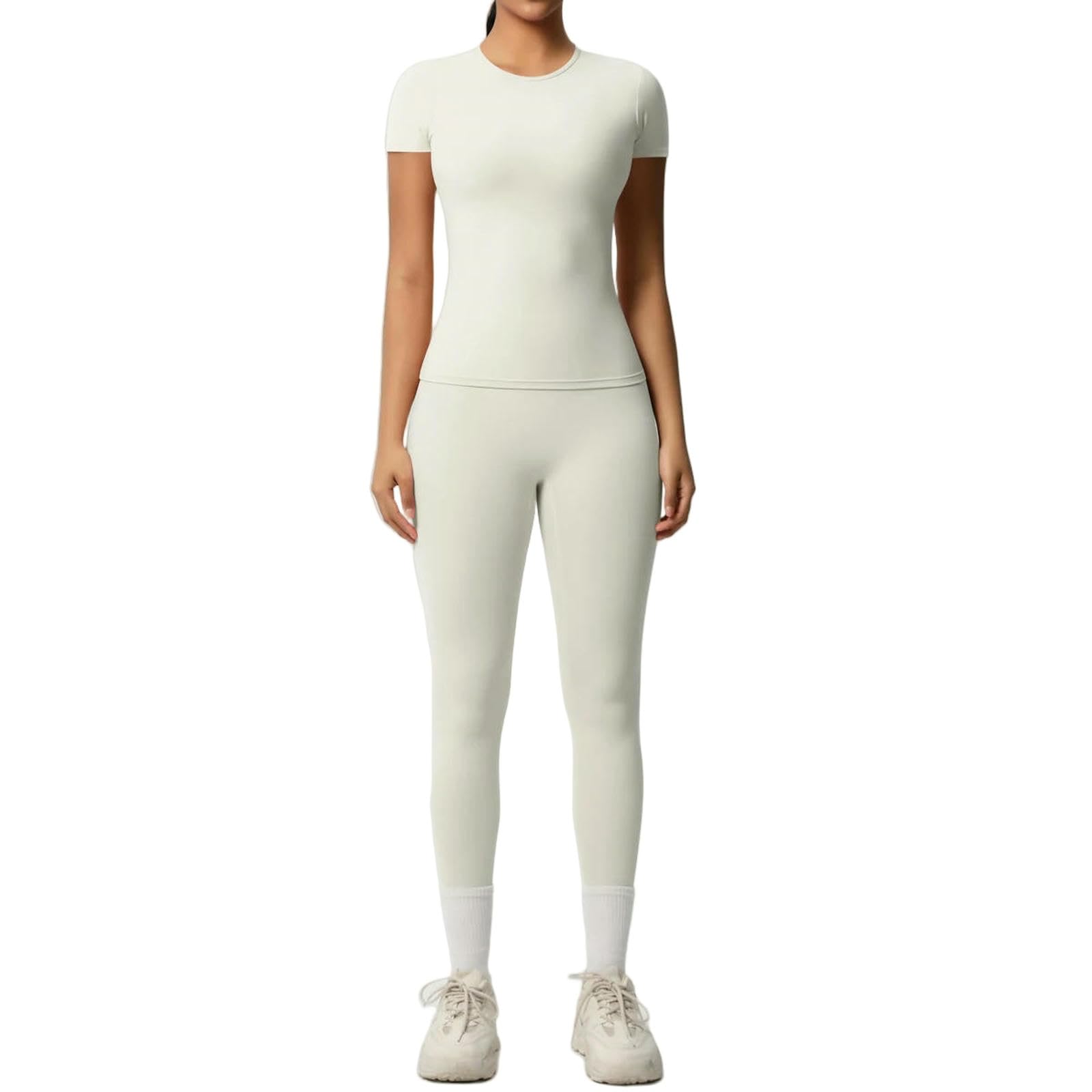 WANGSHUO Spodnie do biegania damskie dwuczęściowe Sport Yoga Wear Fitness Top Tight Legginsy Butt Legginsy - niebieskie-S