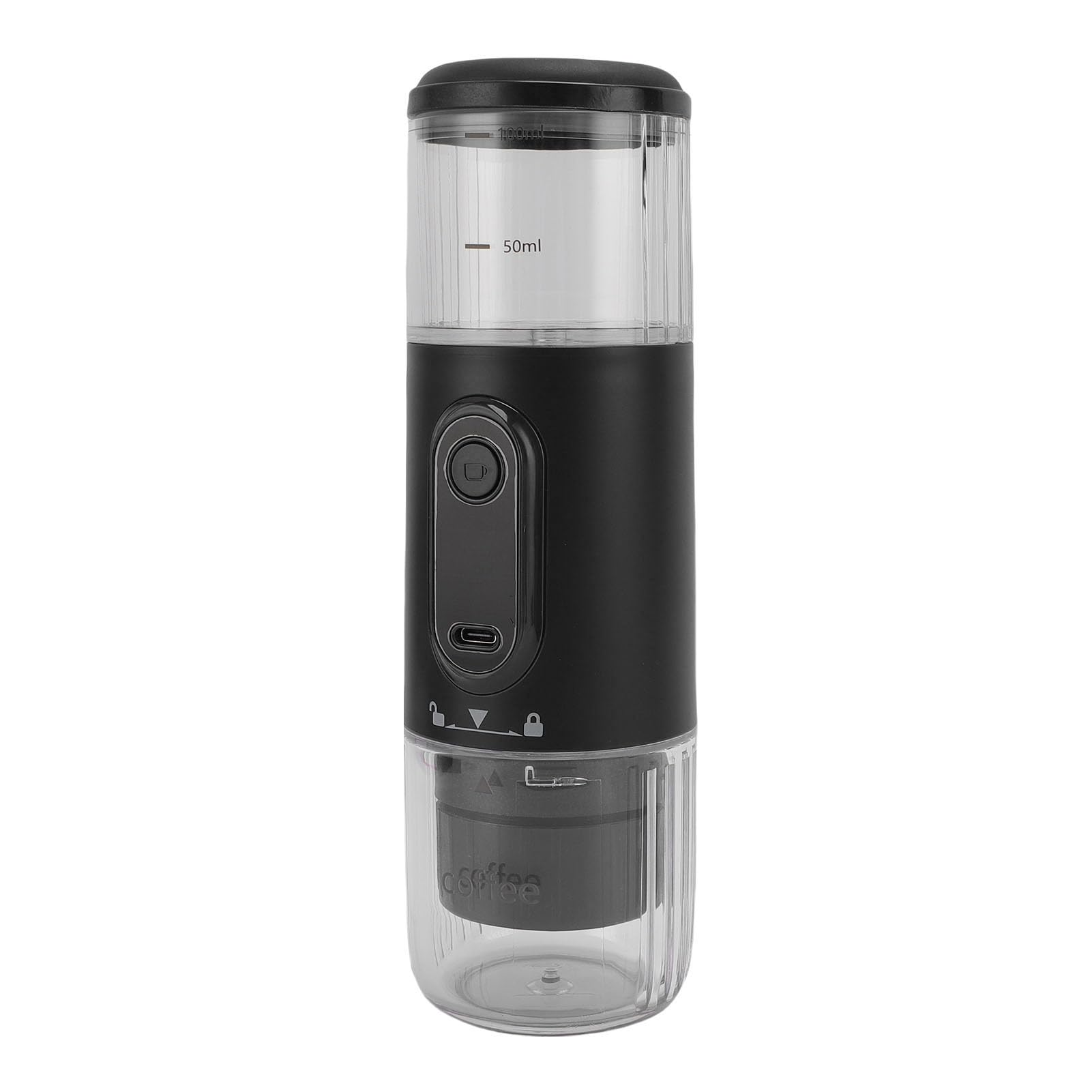 YUYTE Cafetera Portátil Recargable para Viajes con Café Molido (BLACK)