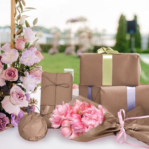 Image of 120 Sheets 20 inchX14 inch Brown Tissue Paper for Gift Bags Wrapping, Art Tissue Paper Bulk for Holiday Birthday Party Crafts Decoration (Brown)