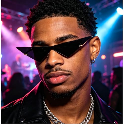 Image of willochra Triangle One Piece Frameless Sunglasses For Women Trendy Ocean Lens Sun Glasses Men Party Prom Sunglasses