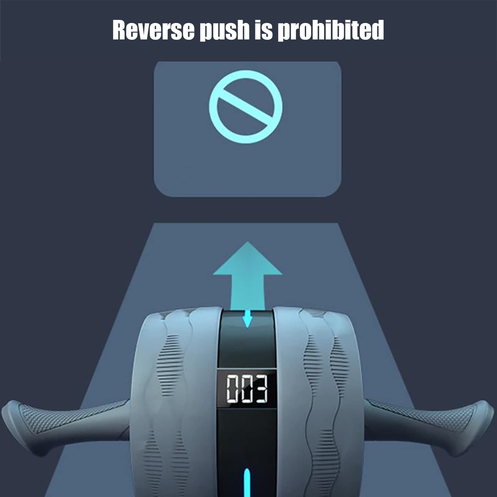 Rueda de rodillo AB, con pantalla LED, rueda abdominal inteligente de rebote automático, equipo de entrenamiento de abdominales con sonido apagado para gimnasio en casa