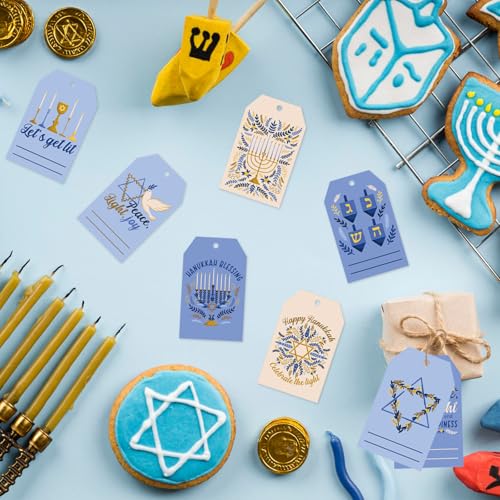 Etiquetas de Hanukkah para personalizar obsequios y recuerdos de fiestas de vacaciones 3