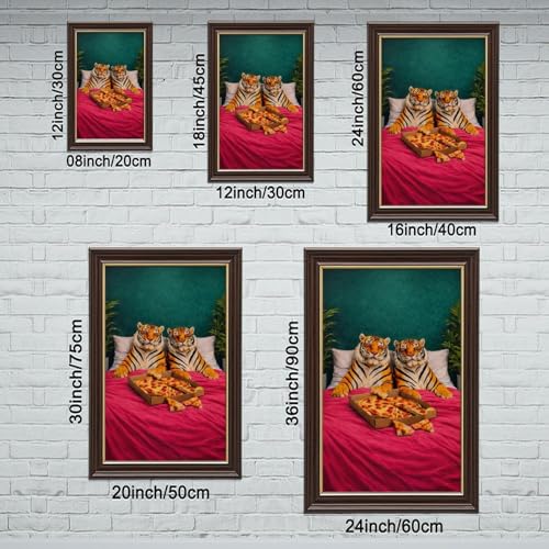 Poster tigre pizza résout mur vide déco chambre et bureau