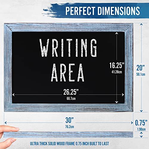 Hbcy Creations Rustic Blue Magnetic Wall Chalkboard, Extra Large Size 20" X 30", Framed Decorative Chalkboard - Great For Kitchen Decor, Weddings, Restaurant Menus And More! … (20"X30")… #TOP1