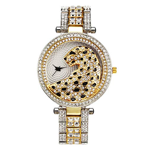 LBJDM Reloj de Cuarzo, Reloj de Hip Hop Pulsera Rhinestones Iced out Oro Impermeable Banda Reloj de Pulsera Decoración Accesorios Accesorios Aniversario Regalo de cumpleaños de Navidad (Color : C) Cover