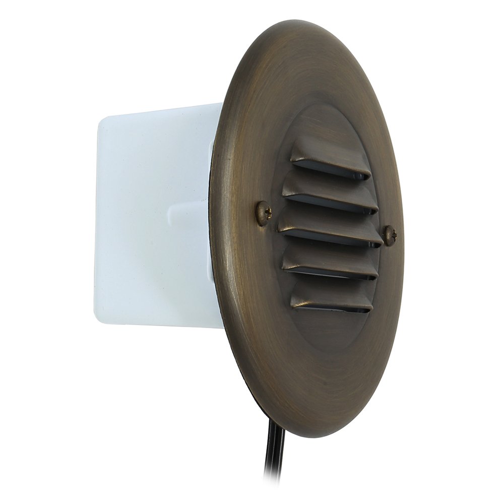 Lightkiwi E9323 Louvered Step Light for Low Voltage Landscape Lighting, Brass (Light Bulb Not Included)