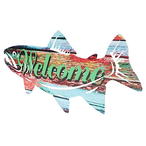 IMIKEYA Eisernes Fisch-wandornament Kompakt Dekorativ Gartendeko Außen Stilvolles Teichfiguren Zubehör Für Garten Park