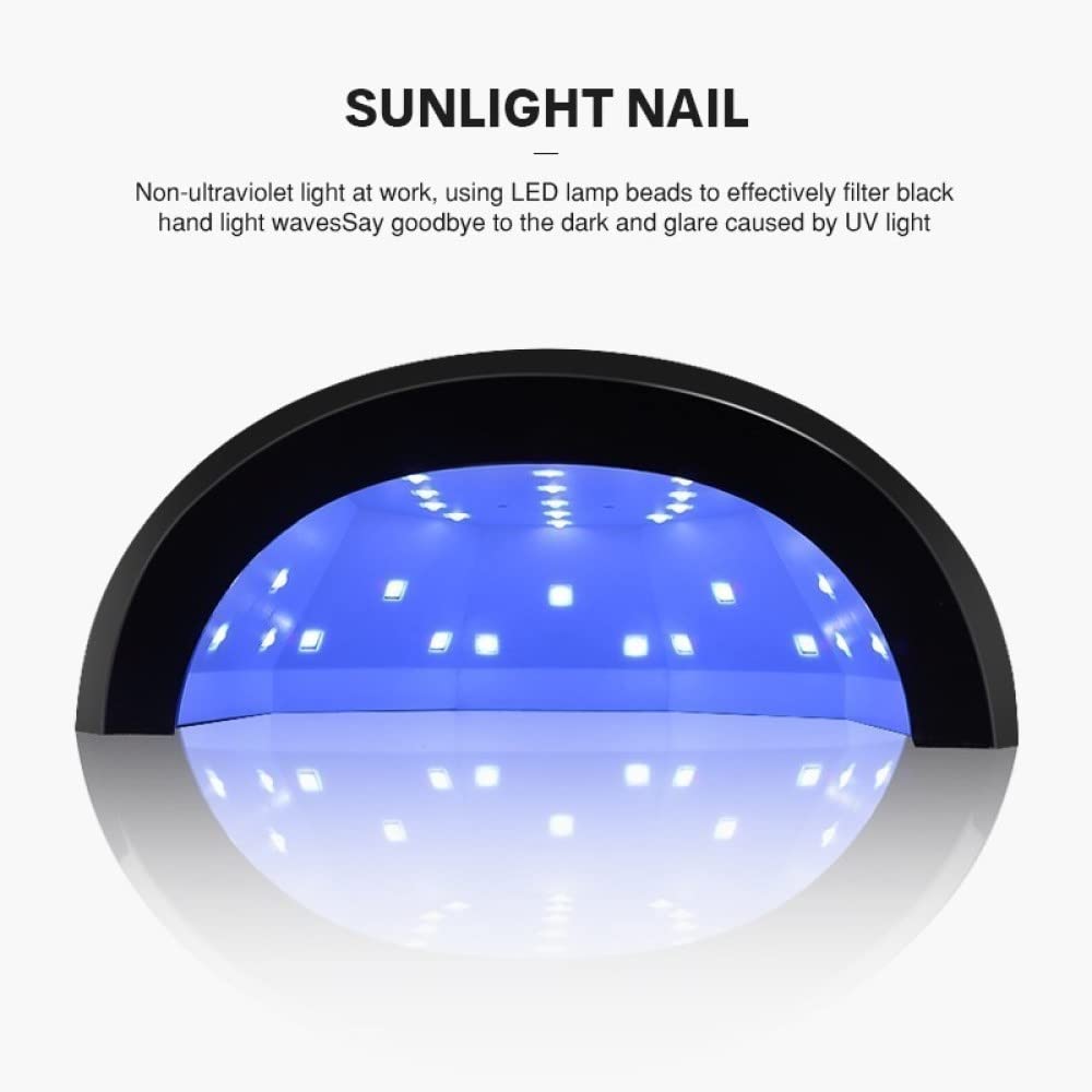 AAPIE Strumenti per Unghie Lampada per Unghie a LED UV 48w con 3 impostazioni del Timer Sensore Automatico Lampada per fotopolimerizzazione Professionale per Smalto Gel Uso Domestico Nero