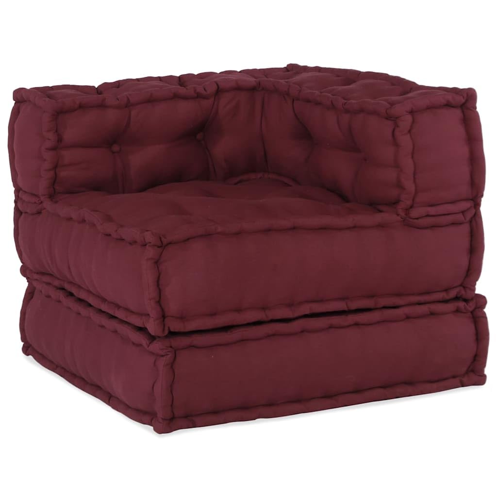 vidaXL Divano modulare 2 PCS Bordeaux 140 x 70 x 56 cm Tessuto, Salotto, Divano modulare Moderno, Tessuto Traspirante per Relax Indoor, Sofà riposizionabile, Design Minimalista