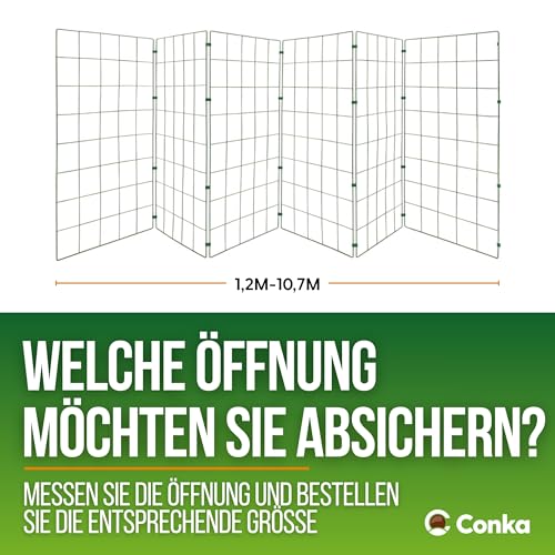 Conka Pets – Maschendraht - Hundezaun: 1 m hoch, springsicher, geeignet für alle Hundegrößen. Leicht, faltbar, mobil – schließt Öffnungen bis 1,5m