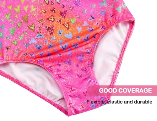Image of Domusgo Toddler Leotard Gymnastics Long Sleeve, Sparkly Tumbling Dance Leotards for Baby Girls Kids Teens 2-14 Years
