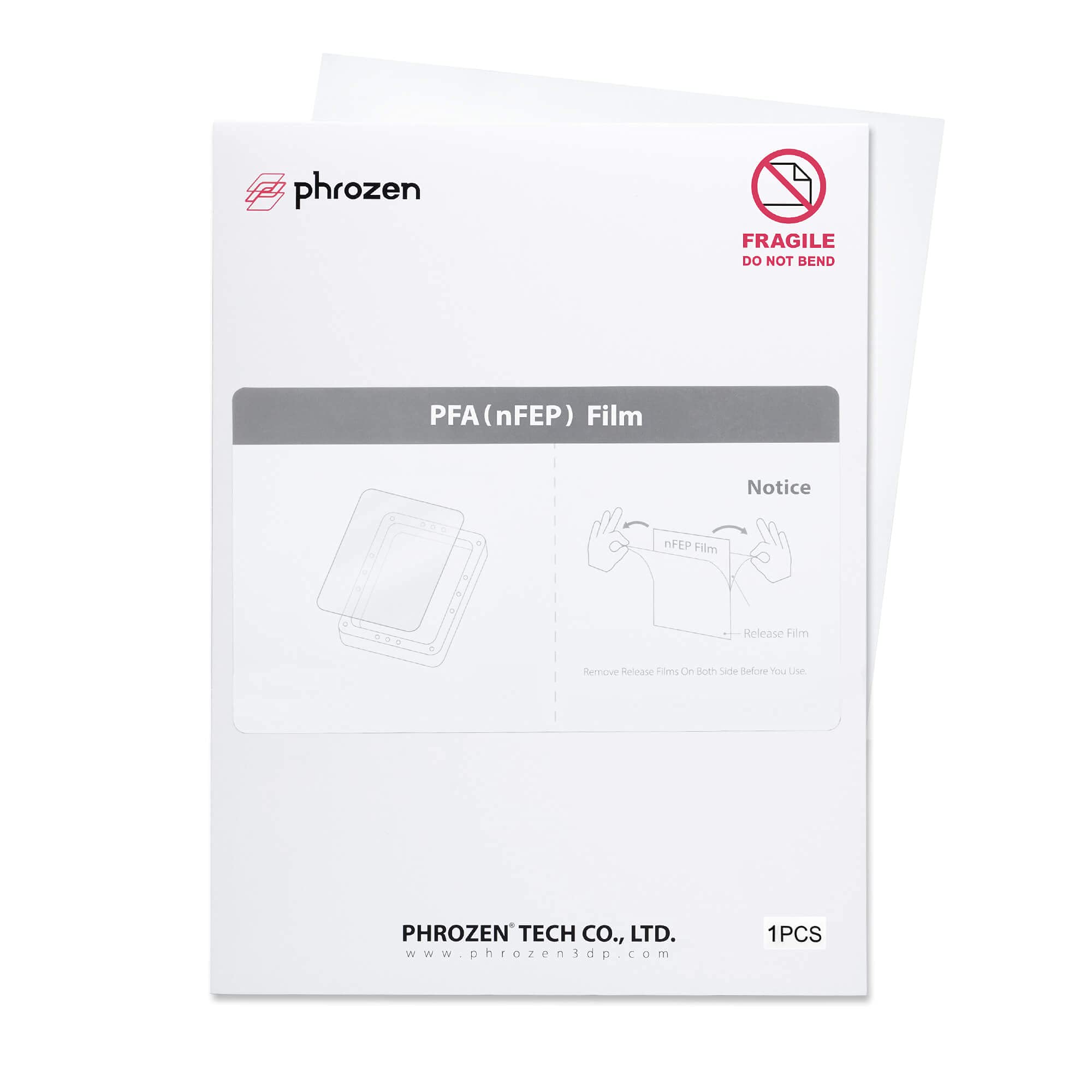 Phrozen Película de Liberación PFA para Impresoras 3D de Resina | Película nFEP Separadora para Impresora LCD Sonic Mini/Mighty 4K | Duradera, Función de Separación Mejorada - 1 Pieza (290x210 mm)