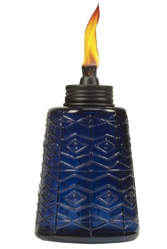 TIKI Patio Table Torch, Molded Glass, 6-In., Red