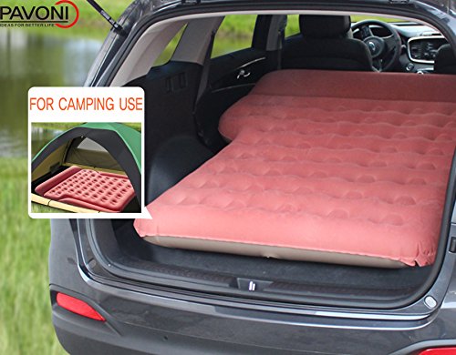 PAVONI SUV Heavy-Duty Backseat Car Inflatable Travel Mattress for Camping/Perfect for SUV/RV/Minivan (Pink)