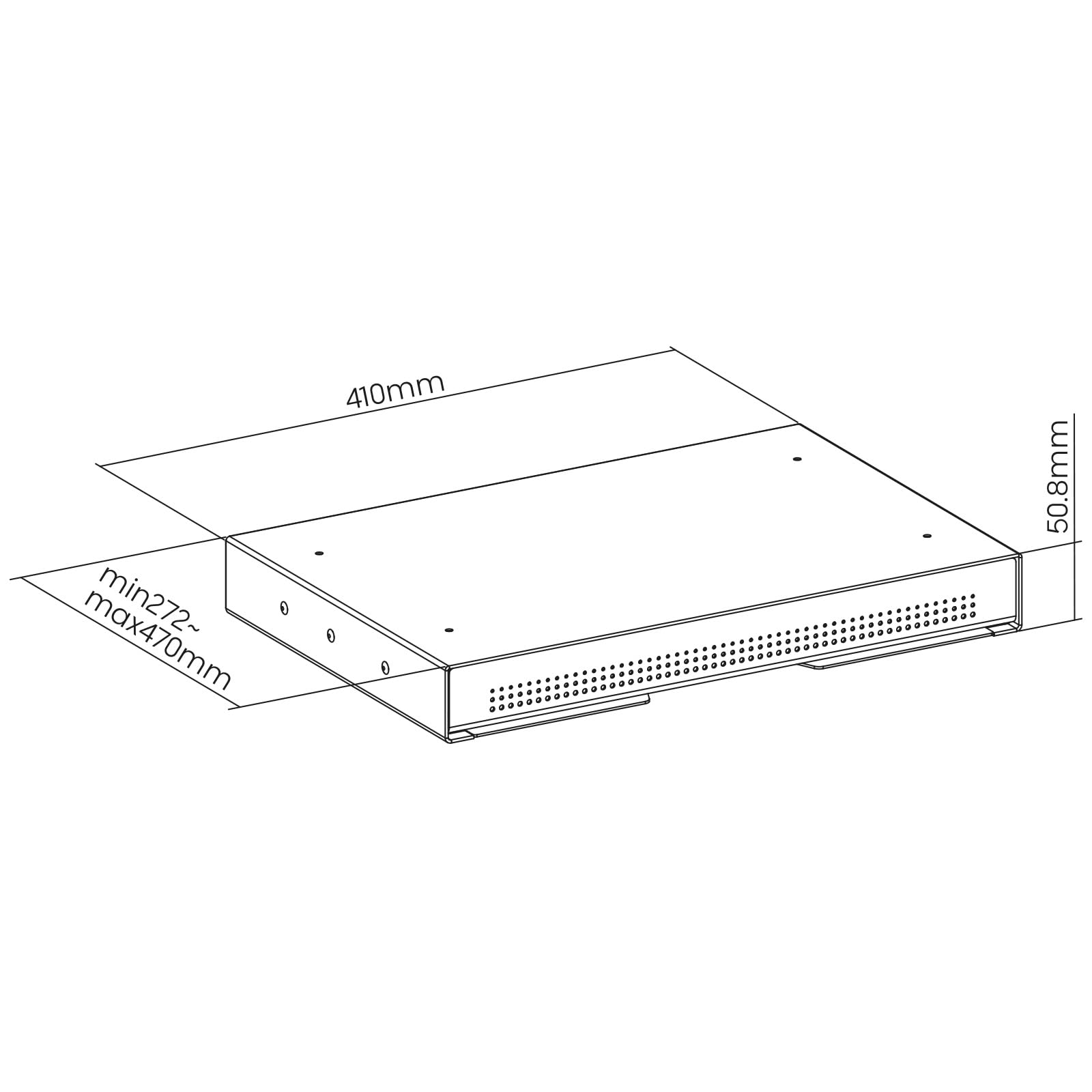SOTOOLS Dokumentenschublade KALIMAX Schwarz – robuste Unter Schreibtischschublade (410 x 272 mm) aus Stahl, ideal für Büro, Schule und Zuhause