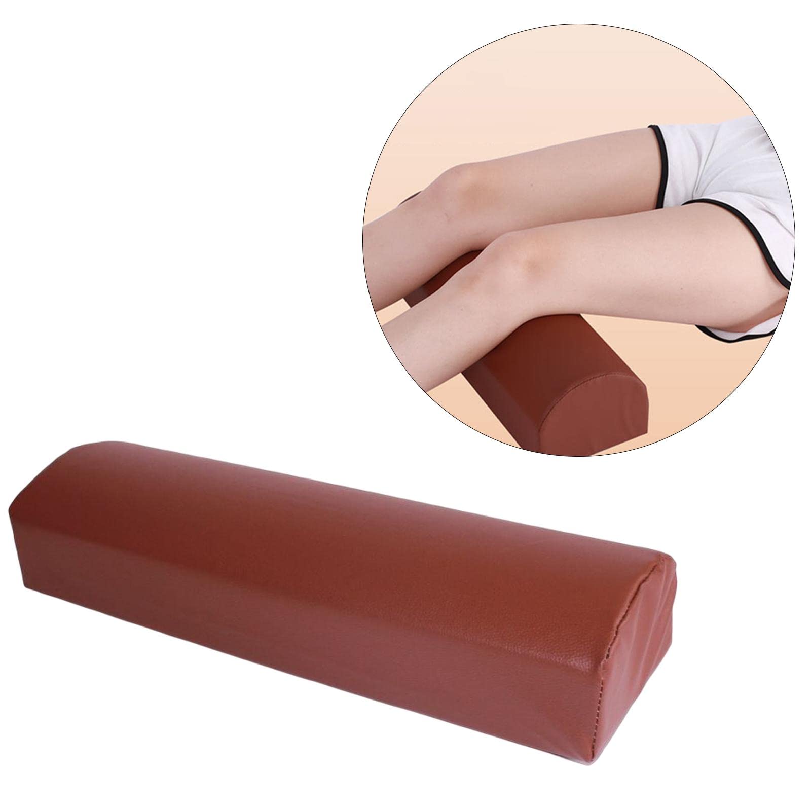 Milageto Cuscino di sostegno, cuscino a, cuscino rotondo a rullo, cuscino semicilindro in pelle PU per ginocchio, caviglia, imbottitura, GRANDE