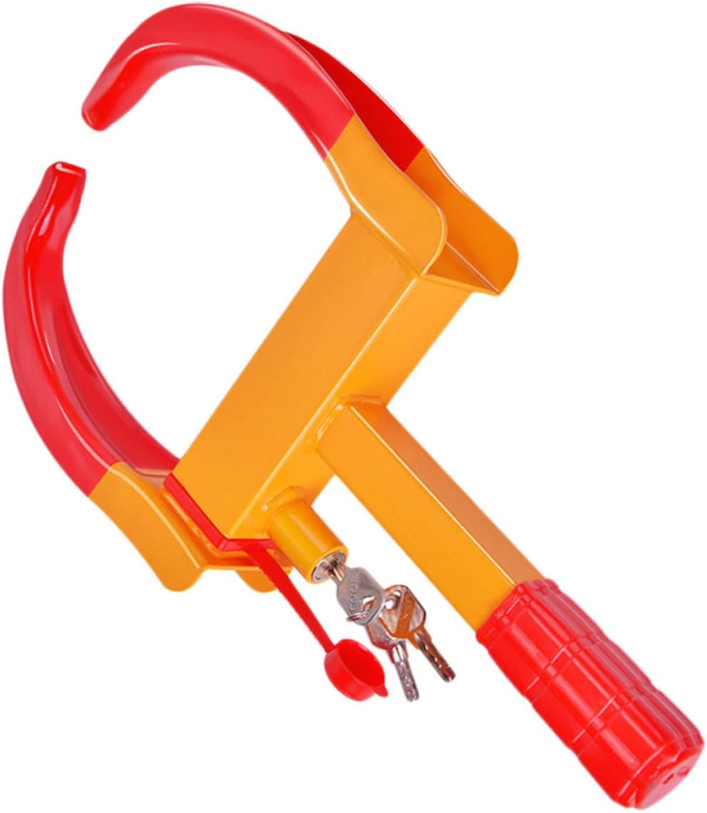 PRETYZOOM Car Theft Wheel Lock Heavy Duty Chock for Enhanced Security Vise Type Design Prevents Mutual Opening Durable Strong and Reliable Auto Accessory
