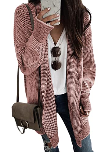 Image of Sidefeel Cardigan Sweaters for Women 2026 Fall Outfits | Soft Cozy Warm Cardigans, Checkered Long Sleeve Open Front, Chunky Knit Oversized Sweater Coats, Casual Office Wear