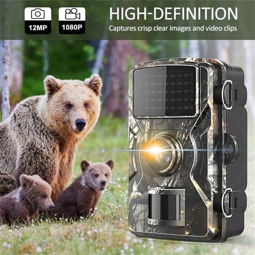 Image of 1080p Full HD Trail Camera - Waterproof, Long Battery Life, Wide Angle Lens, 0.8s Trigger Speed, Night Vision for Wildlife Monitoring, Farms Outdoor CCTV Security, Construction Sites & Home