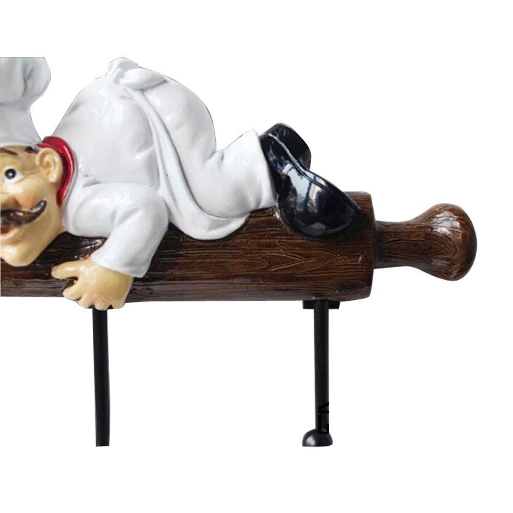 realideas Simpatico panetteria decorativa chef con statuetta di pane ganci da parete appendiabiti per casa cucina ristorante guanti da forno/cappello/ cappotto/cappotto//Apron