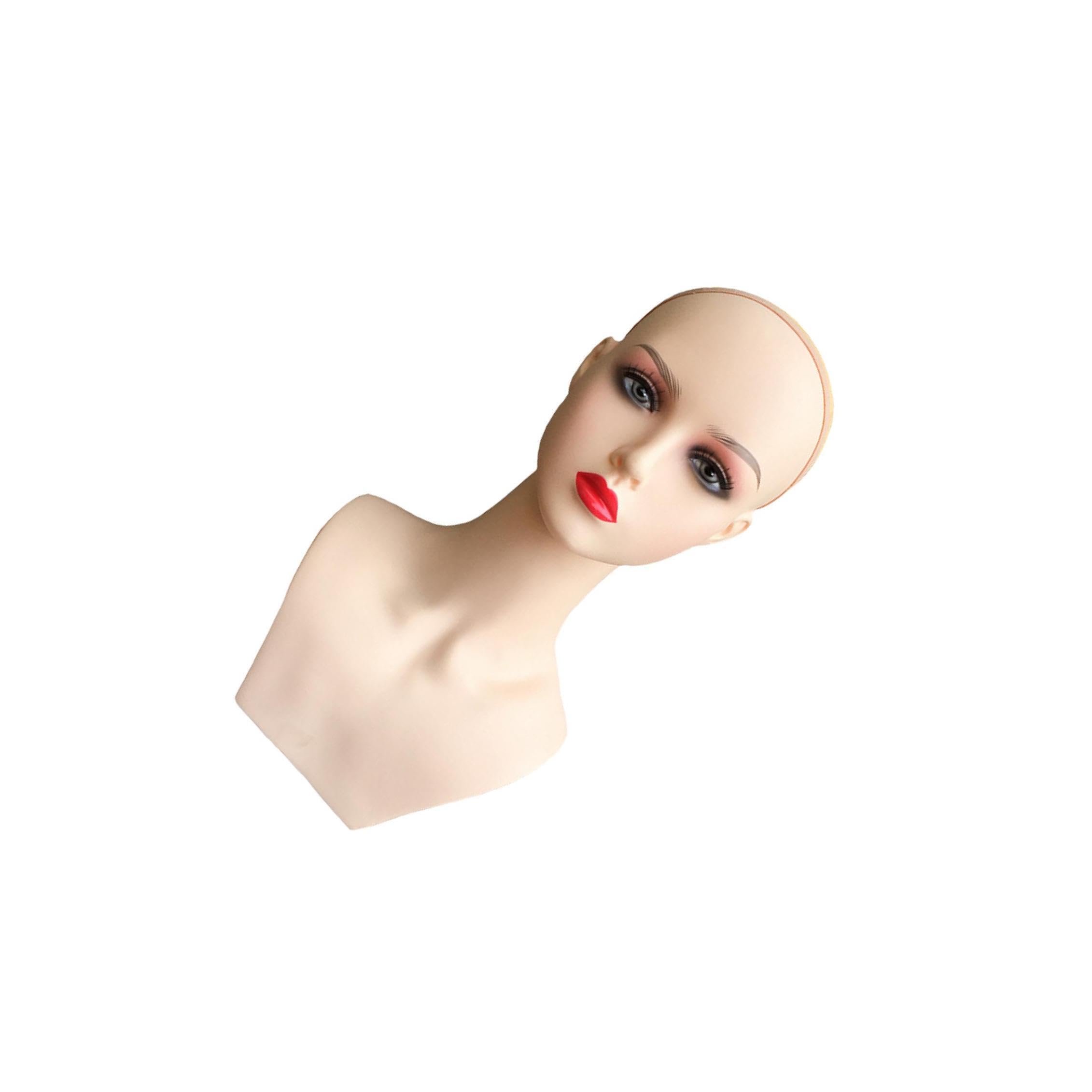 AUYXSSZ Stylish Female Mannequin Head Designed For Showcasing Wigs Jewelry Hats In Fashion Venues Lightweight And Portable Wig Head Mannequin Wig Display