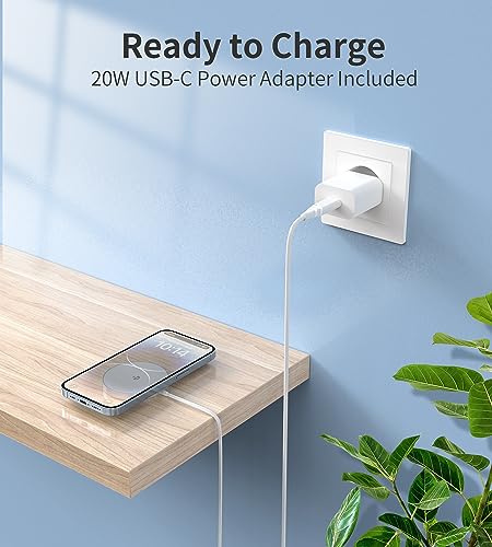 MagSafe Ladegerät mit USB-C Adapter, Schnelles Magnetic Wireless Charger Pad für iPhone 15/14/13/12 Serien und AirPods Ultra Slim Induktive Kabelloses Laden – Bild 6