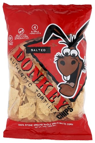 Donkey Chip Authentic Tortilla Chips Salted, 14 Oz