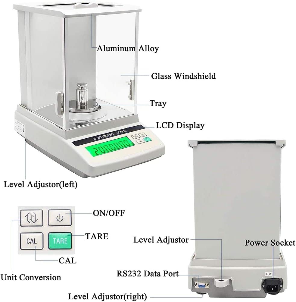 Báscula científica Digital electrónica precisa para Laboratorio, pesaje y conteo Industrial, precisión analítica de 0,0001 g
