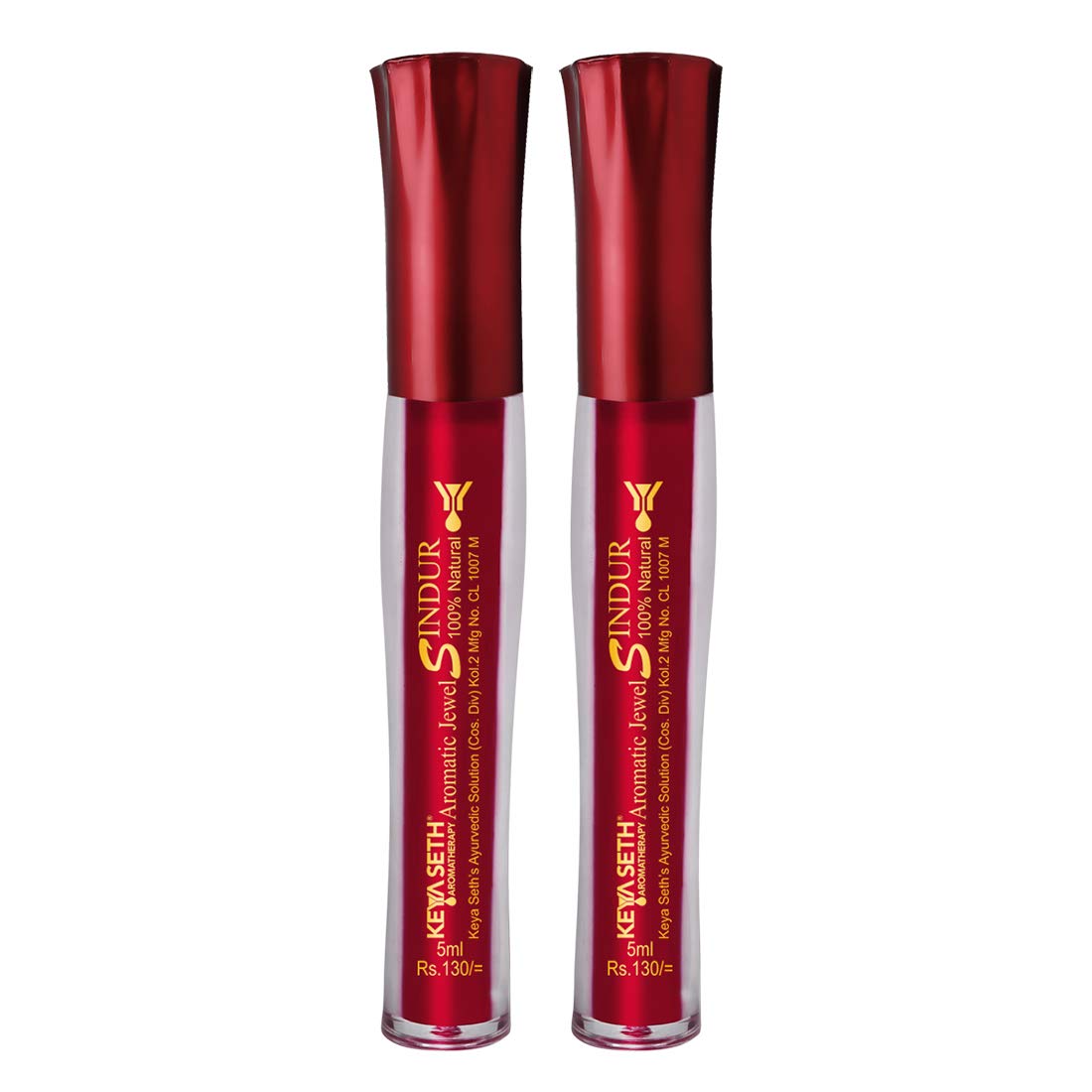 Keya Seth Aromatherapy Aromatic Jewel Liquid Sindur, Maroon, 5 ml pack of 2