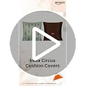 Image of India Circus by Krsnaa Mehta Peacock & Conifer Multicolor Satin Blend Cushion Pillow Covers Set of 5 (16 x 16 Inches), 110 TC