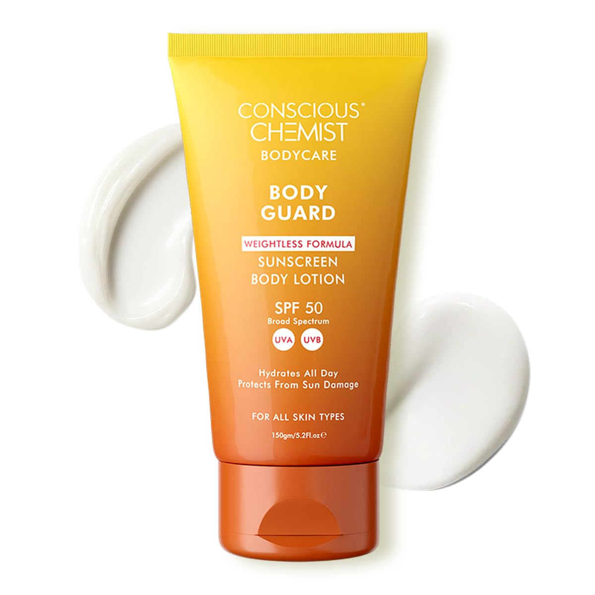 Sunscreen SPF 50 | 150g | Sunscreen for Oily Skin, Body Lotion, Niacinamide with Ceramides & Betaine, UVA/UVB Protection, Reduces Dark Spots, All Skin Types - Body Guard