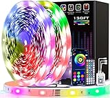 130ft Led Lights USTO Music Sync Color Changing Led Strip Lights Led Lights Strip with Phone App Control and Remote Led Lights for Bedroom Living Room Party Home Decoration