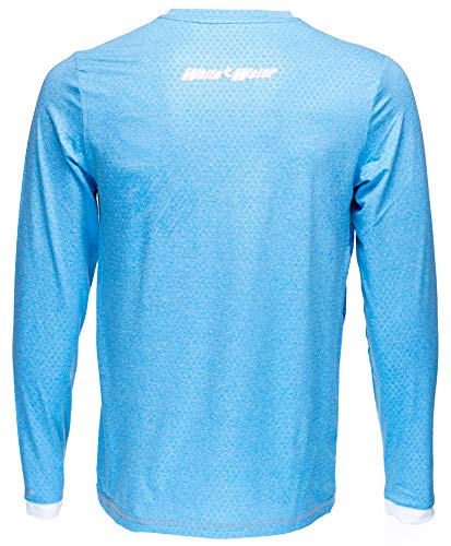 White Water Men’s Technoflex Long Sleeve Performance Shirt with UV50 Protection-Light Blue Large - Thumbnail 3