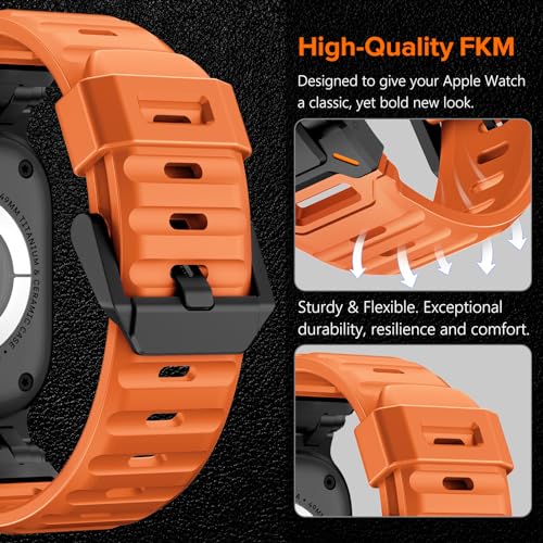 Image of KADES Rugged TPU Sport Band for Apple Watch Ultra 3 /2 /1 49mm, Metal Connectors for Apple Watch Series 11 /10 /SE3 46mm Series 9 /8 /SE2 /7 /6 /SE /5 /4 /3 /2 /1 45mm /44mm /42mm