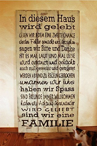 Holzschild Xxxl In Diesem Haus Wird Gelebt Amazon De Handmade Produkte