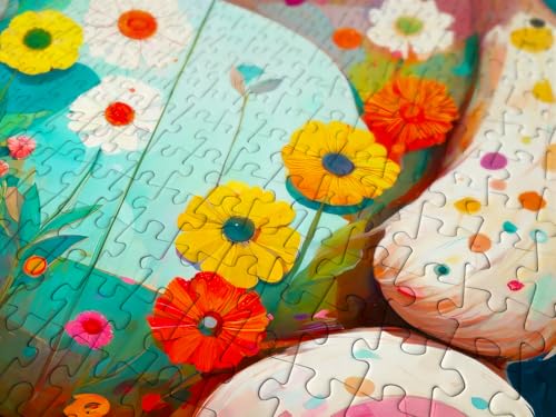 1000 Piece Jigsaw Puzzle for Adults - Floral Teddy Bear in Flower Garden | Matte Anti-Glare Finish | Fun & Challenging Puzzle | 27x19 in | Unique Gift | Enjoy - image 7