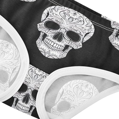 Florals Toddler Girls Underwear 2t Cotton Panties Little Girl White Skulls Black Kids Undies Briefs4
