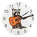 KTTYTT Digital Wall Clock 10 Inch Round Clock Funny Raccoon Guitar Rock School Clock Digital Silent NO-Ticking Decorative Living Room Bedroom Office Home Classroom