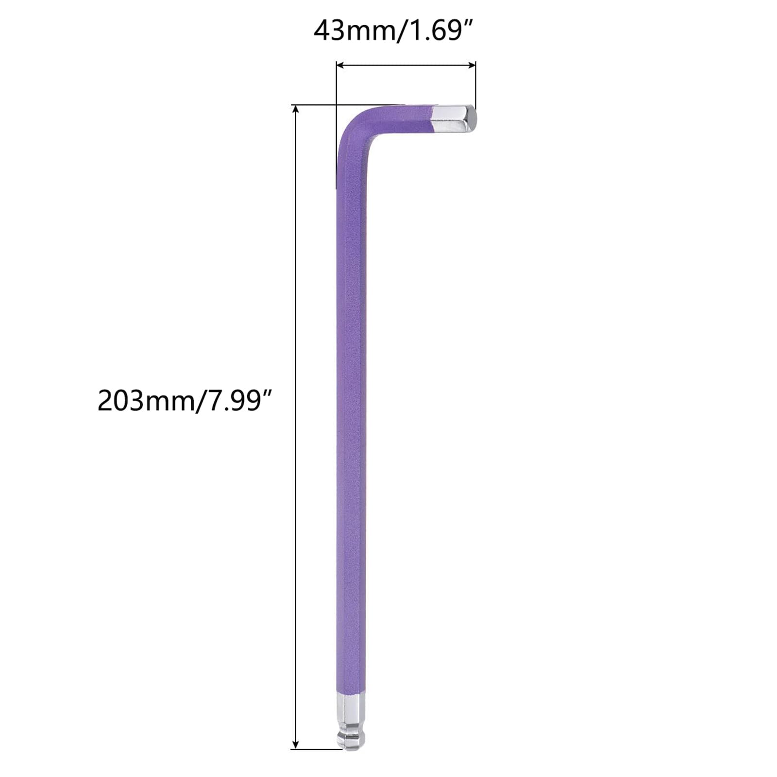 TA-VIGOR 1Pcs 8mm Ball End Hex Key Wrench, Long Arm L-Shaped CR-V Allen Wrench Tool for Bike Repair Furniture, and Garage Use - Image 2