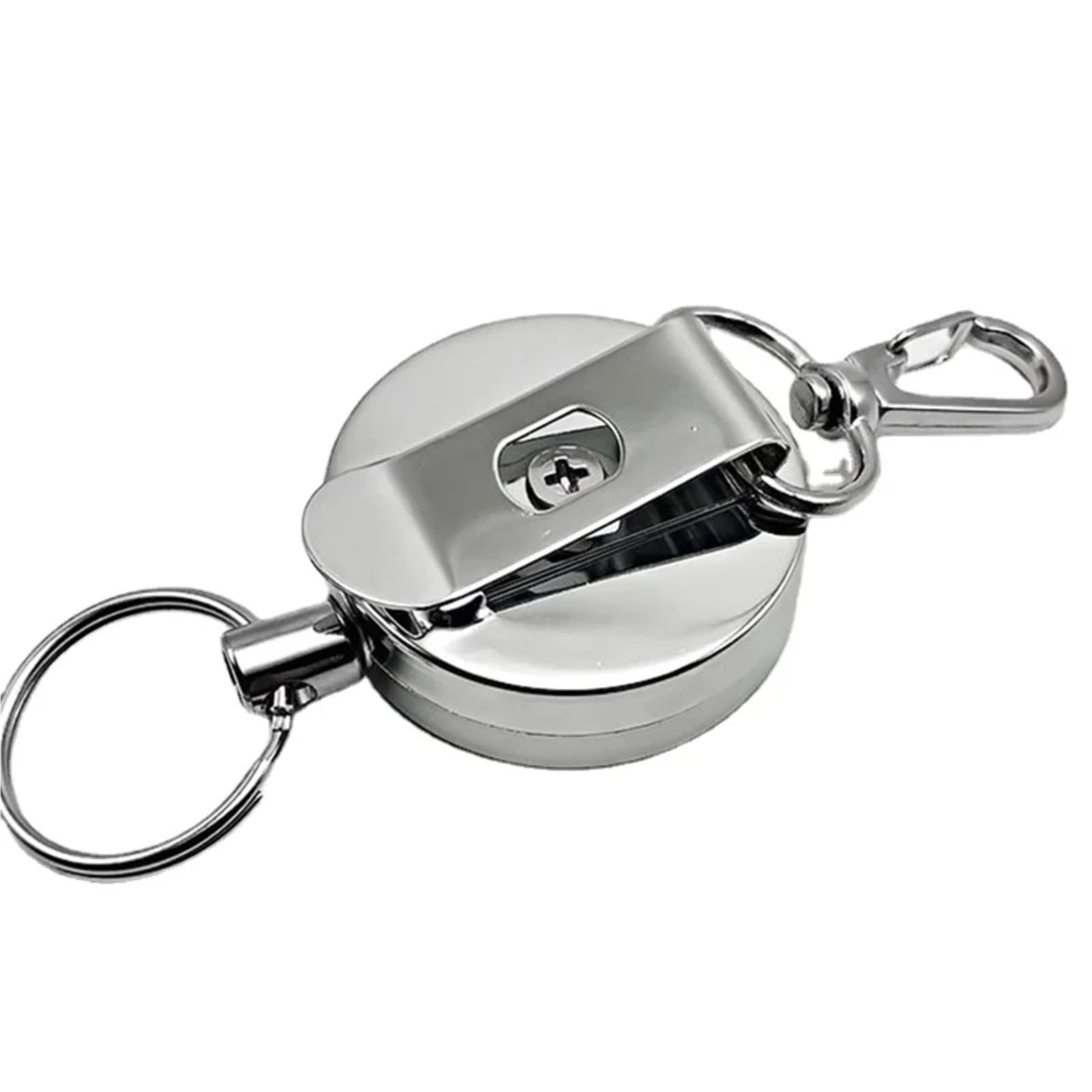 Lot de 10 enrouleurs de badges rétractables en métal pour porte-clés, porte-badge, porte-nom, étiquette d'identification, clip pour carte (n°1)