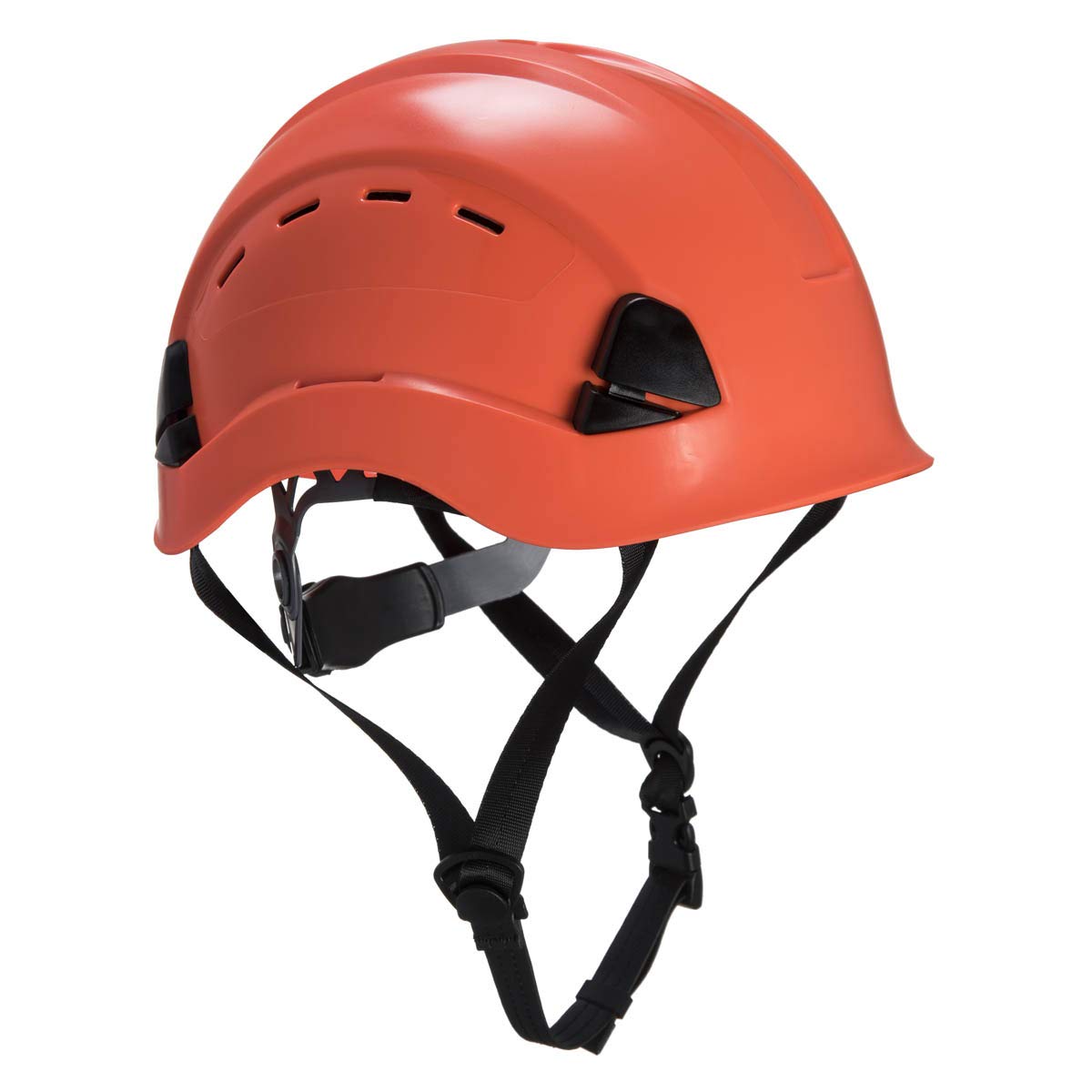 Height Endurance Mountaineering & Climbing Rated Scaffolding Steeplejack Work Safety Ventilated Helmet Hard Hat With Chin Strap (Orange)