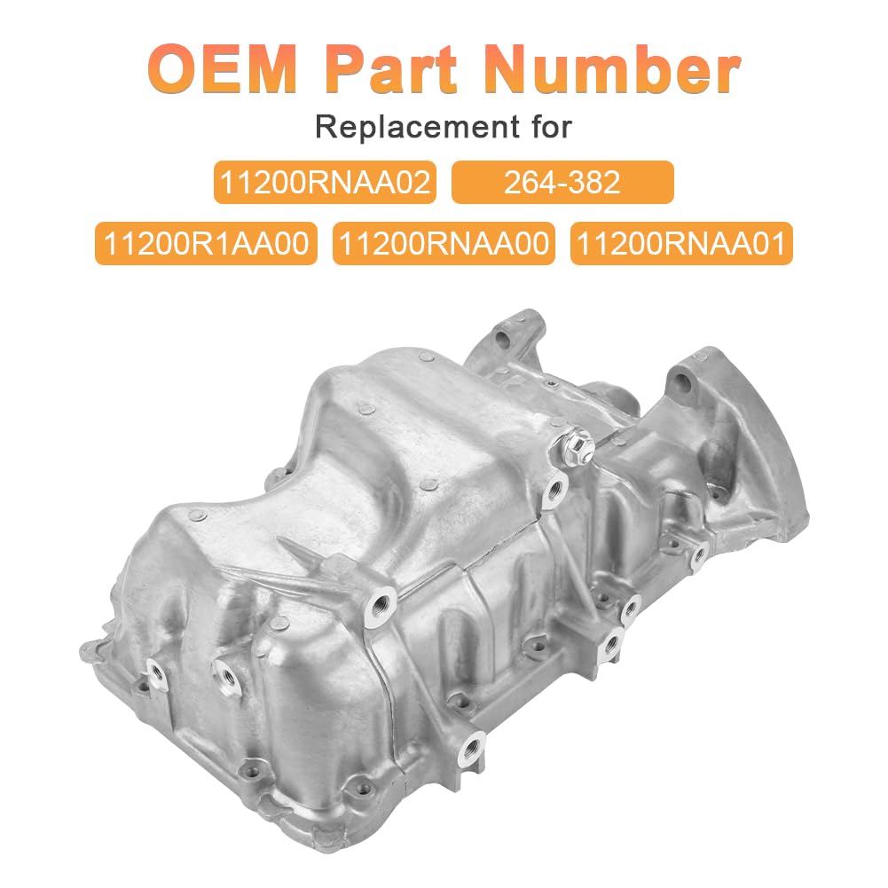 Bandeja de aceite de motor con tapón de drenaje compatible con Honda Civic 2006-2011 L4 1.8L Repuesto para 11200R1AA00 11200RNAA00 11200RNAA01 264-382