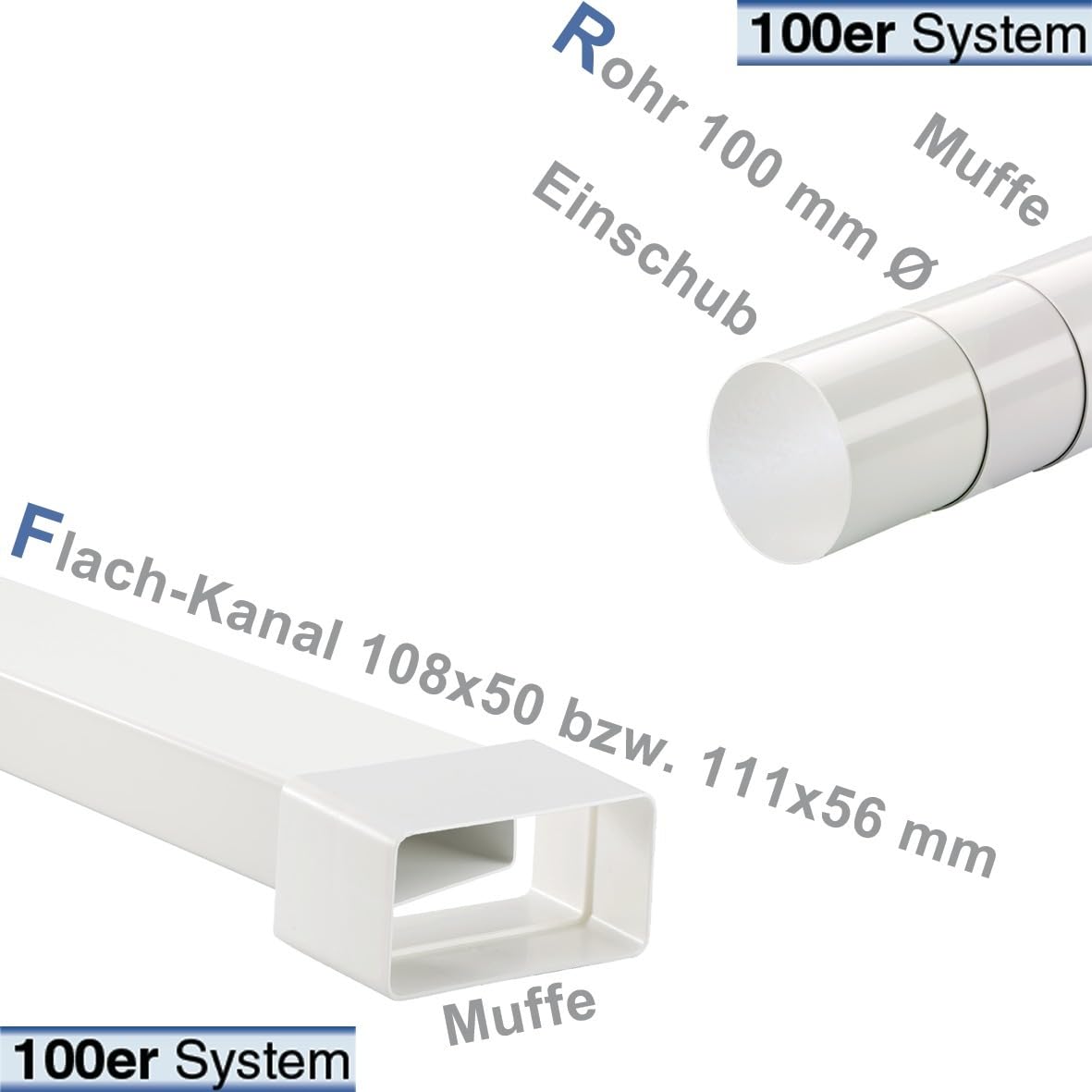 easyPART Kompatibel/Ersatz für BOSCH 00265678 Übergangsstück Adapter 100er Flach Rund Trockner Siemens