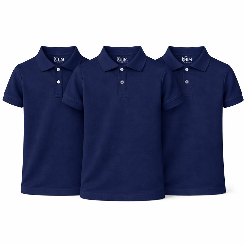 KHIM Unisex Polo Short Sleeve Polycotton Boys Girls School Uniform Plain Half Sleeve Shirts Sports Wear Indoor Outdoor — view 22