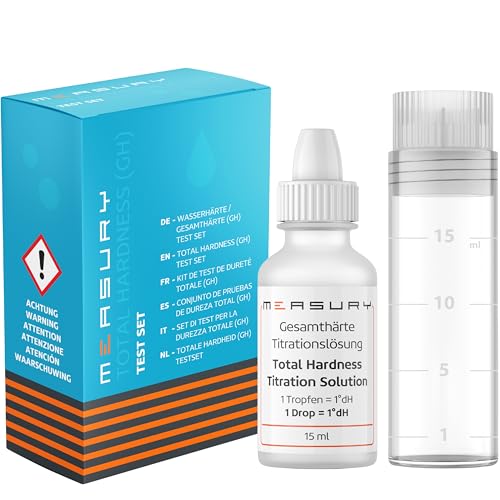 Measury Test dureté de l'eau, testeur dureté Eau, Test th fabricado en Alemania - 15 ML pour Un Maximum de 200 Tests