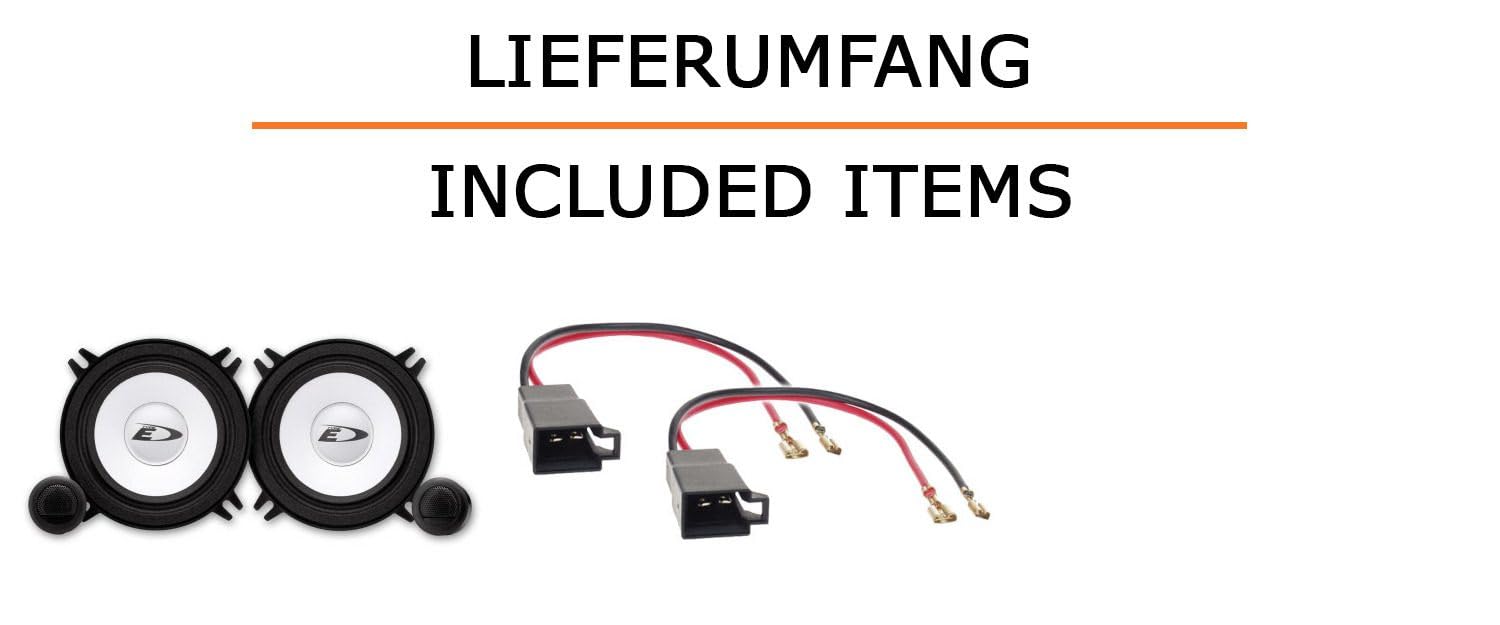 Lautsprecher Boxen Einbaupaket für Alpine SXE-1350S kompatibel mit Renault Twingo 1, Modellpflege vorne | 250W Power 2X Hochtöner 2X Frequenzweiche